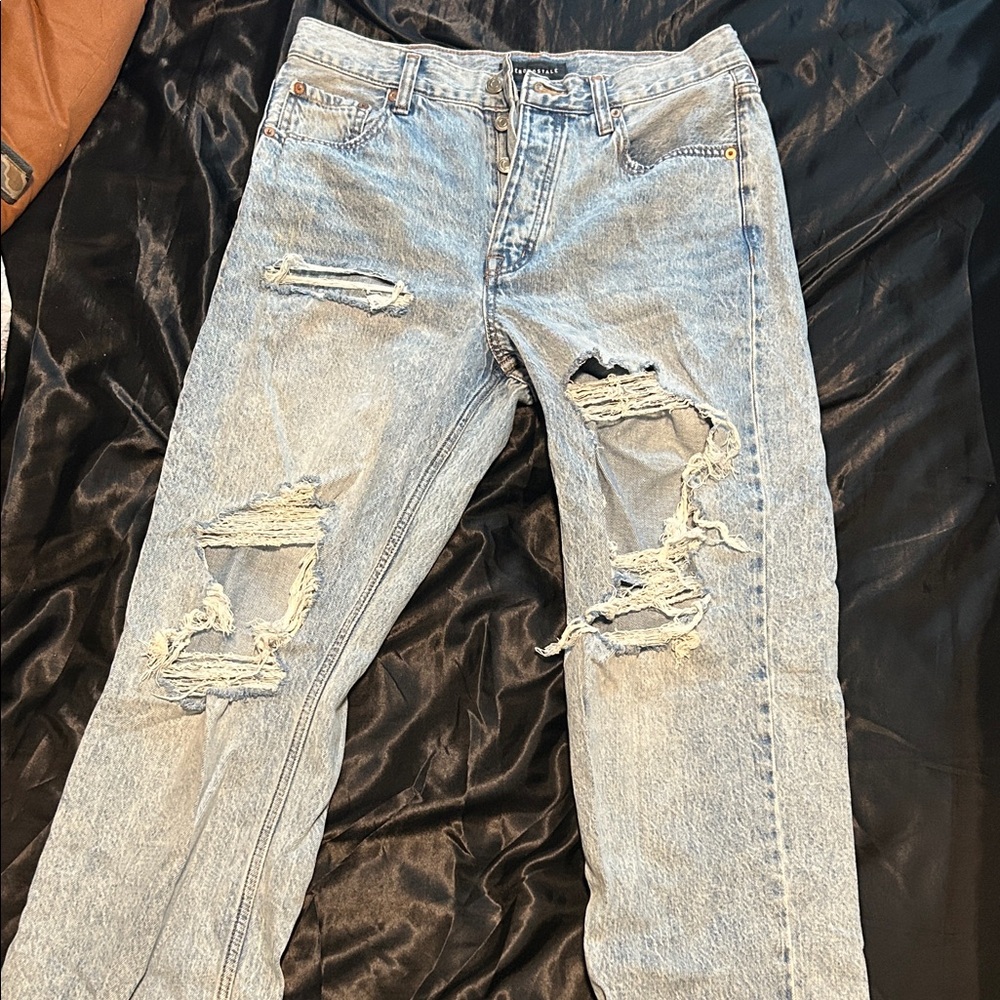 Aeropostale Men's Ripped Light Blue Jeans